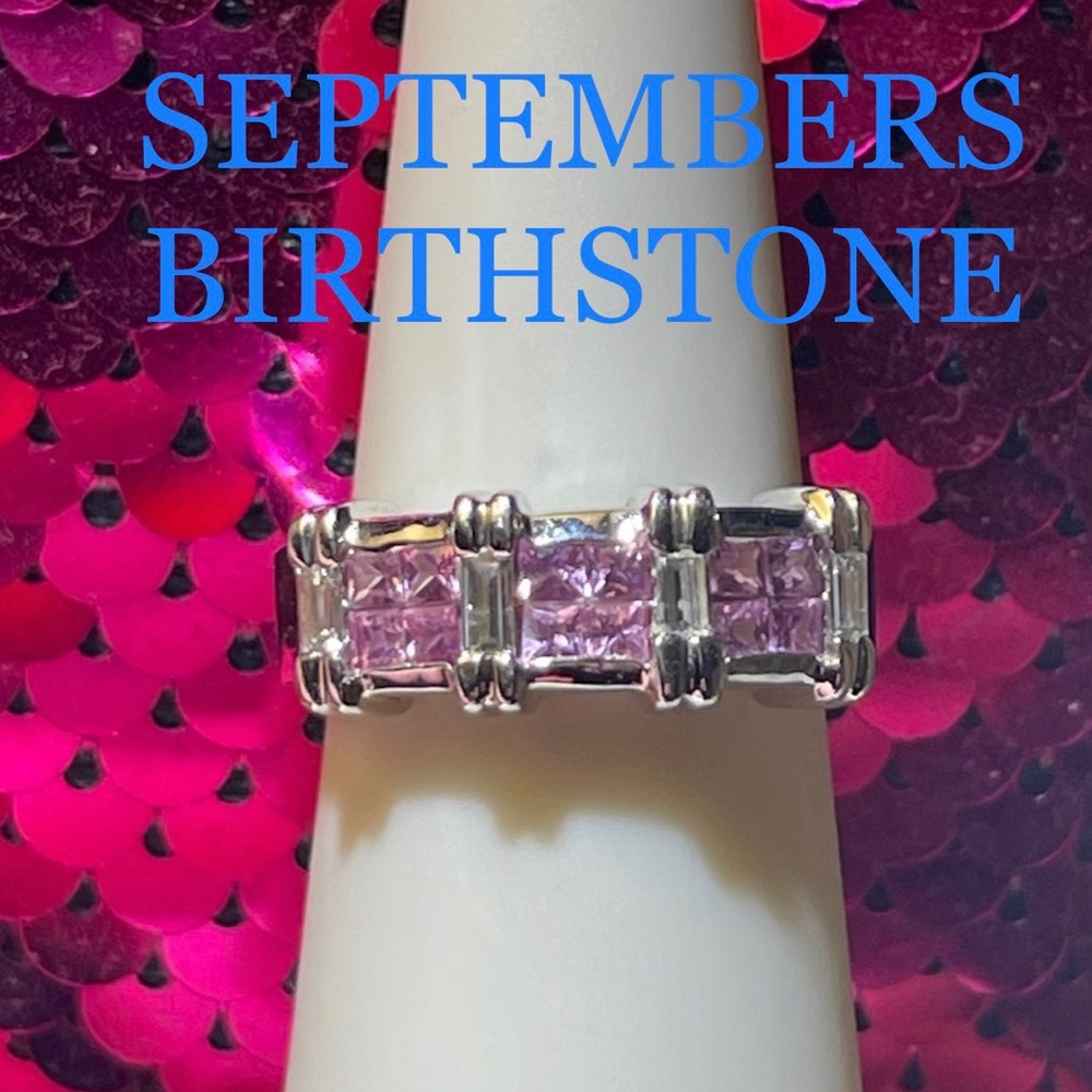 14k Pink Sapphire & Diamond Ring